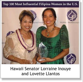 Former Hawaii State Senator Lorraine Inouye and Lovette Llantos Hawaii Senator Lorraine Inouye and Lovette Llantos
